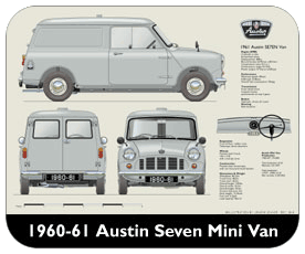 Austin Seven Van 1961-62 Place Mat, Small